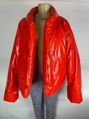 Yeezy Gap Round Jacket Mens Large Puffer Coat YZY Red Insulated